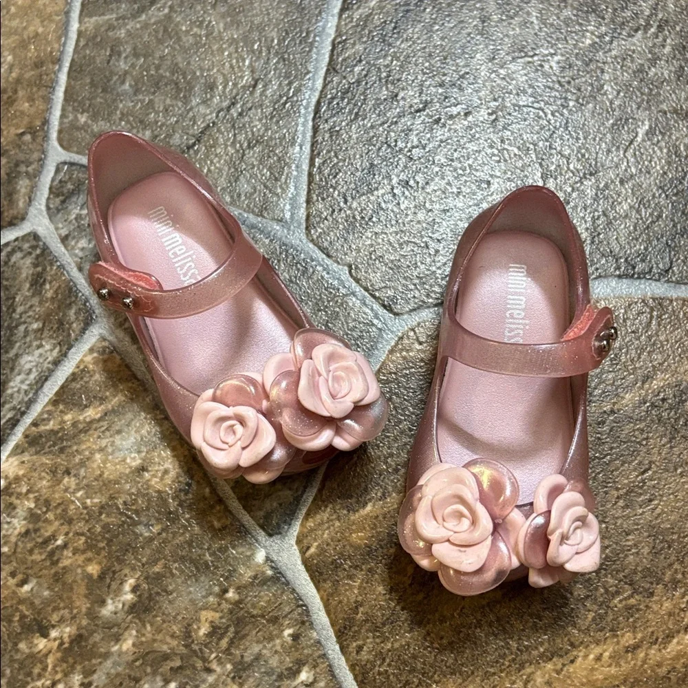 Mini Melissa Pink Rose Dress Shoes